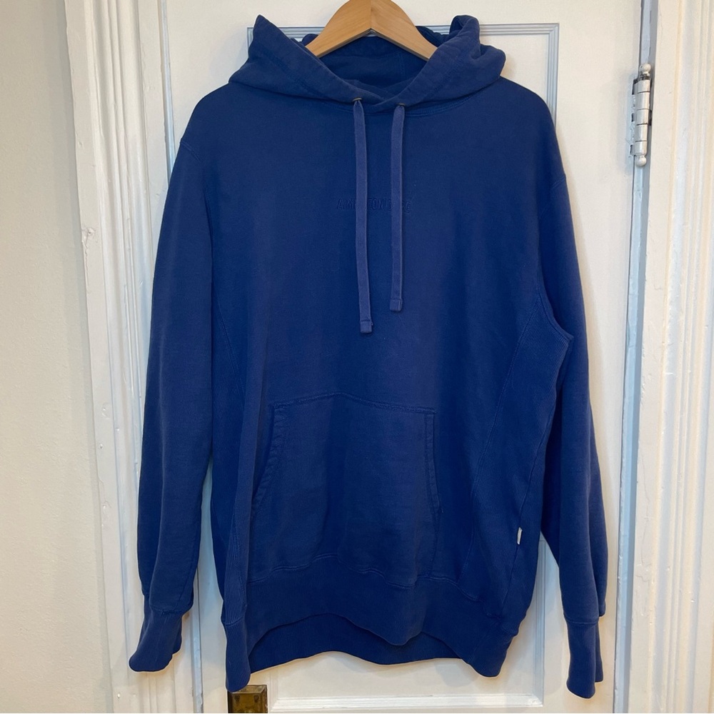 Aime Leon Dore | ALD Logo Hoodie Sweatshirt - Midnight Blue ; Mens XL - Picture 3 of 7